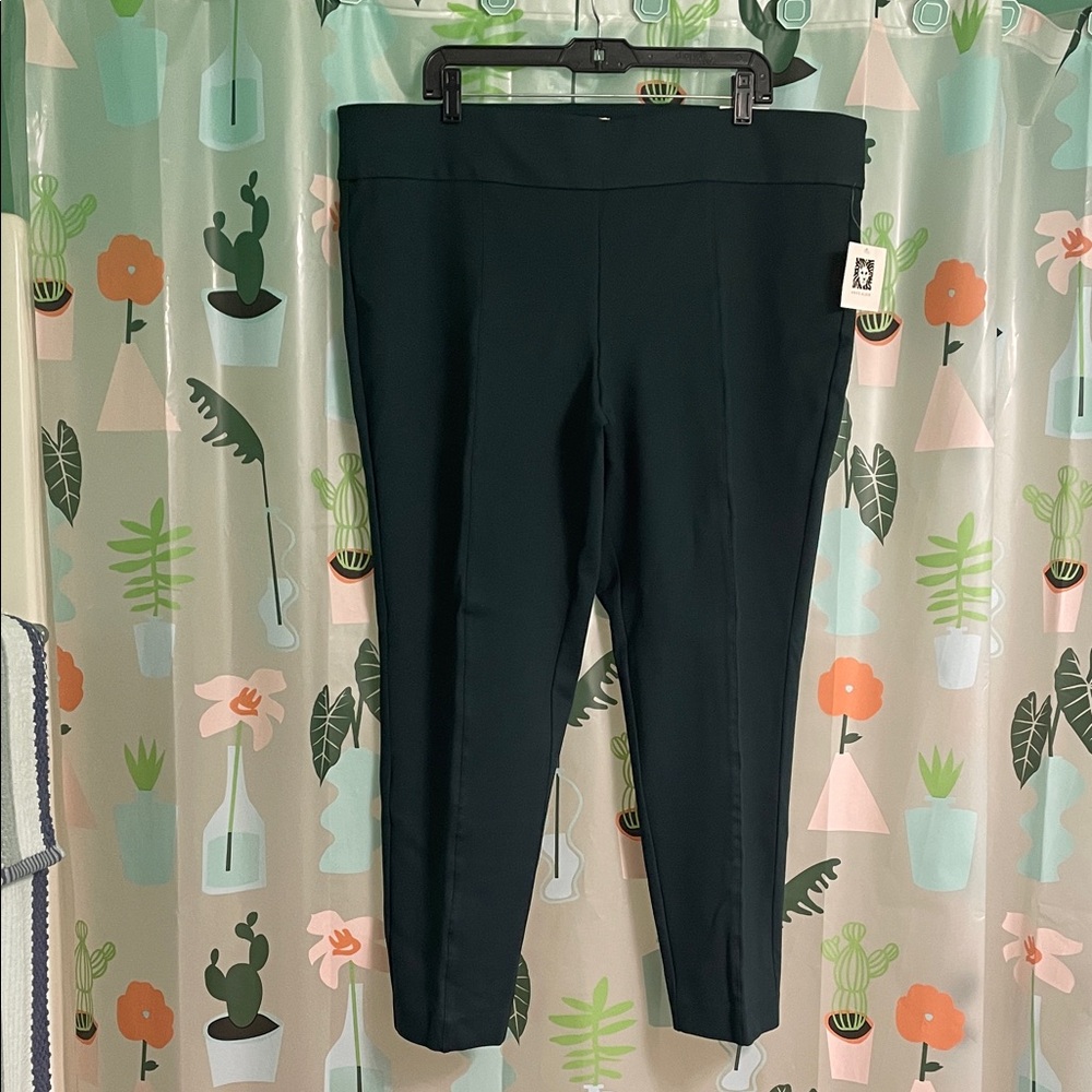 Dark Green Ponte Ankle Pants